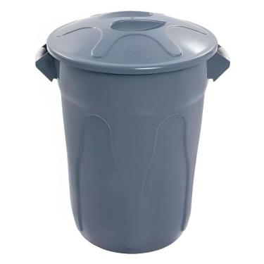 Imagem de Lixeira de Plástico Cinza 66cm com Tampa Sobreposta 100 Litros - CR100