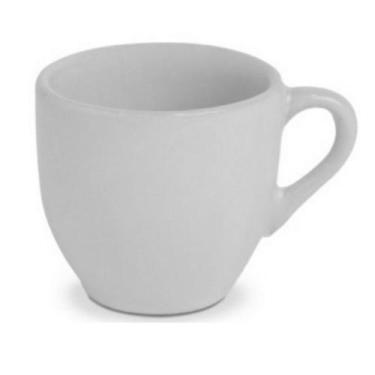 Imagem de Xícara De Café Porcelana Branca Lisa 50ML 1 Unid - HR Porcelanas