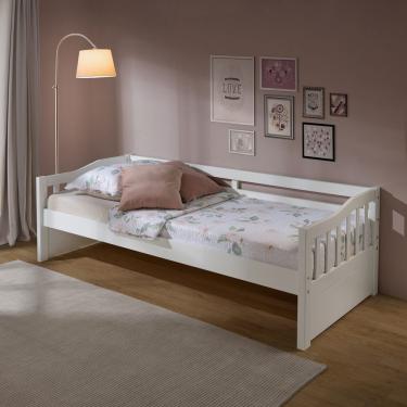 Imagem de Sofá Cama Plus Em Madeira Maciça Mv Outlet Branco