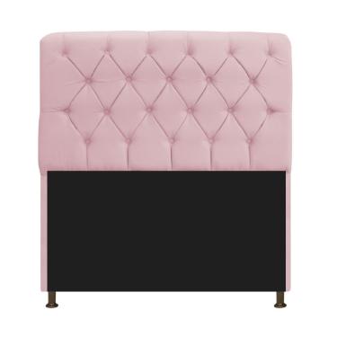 Imagem de Cabeceira Estofada Lady 160 Cm Queen Size Com Capitonê Suede - Doce Sonho Móveis Rosa Bebê