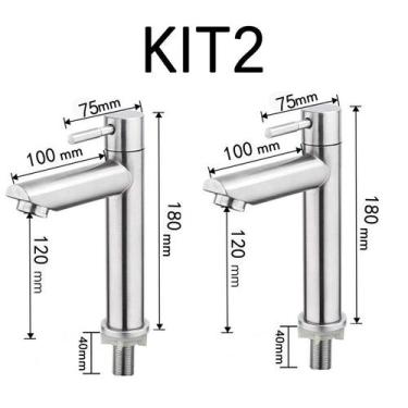 Imagem de Torneira de banheiro lavabo ou pia Luxo Dourado-Sus304 Inox - oem, KIT