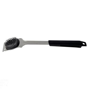 Imagem de Escova Para Grelhas Churrasco Black Em Aço Inox E Cabo De Polipropileno Preto Com Raspado
