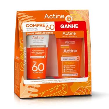 Imagem de Kit Darrow Protetor Solar Facial Actine Cor Universal Fps 60 40g + Gel de Limpeza 40g