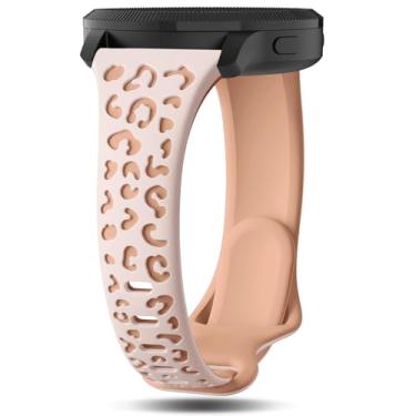Imagem de Strisinho Pulseiras finas de silicone leopardo de 18 mm, 20 mm, compatíveis com Garmin Venu 2S/Venu 3S/Vivoactive 4S/Vivomove 3S/Vivoactive 6/5/Venu/Venu Sq/Forerunner 165, pulseira de relógio Cheetah