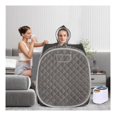Imagem de ZONEMEL Sauna A Vapor Portátil, Spa Para Corpo Inteiro, Saunas 1 Ou 2 Pessoas, Gerador De 3 Litros Com Controle Remoto (Preto, C 85 Cm X L 82 105 Cm)