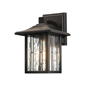 Imagem de OUPAVOCS Luminárias De Parede Modernas Para Áreas Externas, Varanda Externa, Arandela Externa À Prova D'Água Com Efeito Cascata, Lanterna Bronze Polido A Óleo Pátio, Garagem, Casa, 1 Pacote
