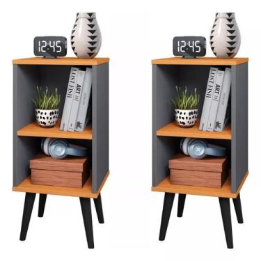 Imagem de Kit 2 Mesa De Cabeceira Retro Mudo Charme Nicho Quarto - Beauty Móveis