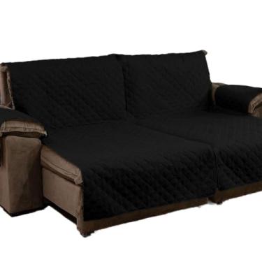 Imagem de CAPA PARA PROTETORA DE SOFÁ RETRÁTIL E RECLINÁVEL DE DOIS LUGARES DE 1,10M TOTAL 2,20M X 2,40M ALTURA (Preto)