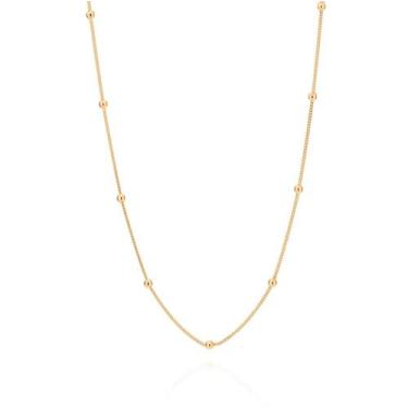 Imagem de Cordão Gargantilha Rommanel Banhado Ouro 18k Bolinhas 42 Cm 530290