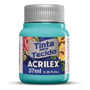 Imagem de Tinta Para Tecido Fosca Acrilex 37ml | Alta Cobertura, Fixação a Frio, 1 Unidade, Acabamento Fosco Para Artesanato e Customização em Algodão (Turquesa 577)