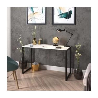 Imagem de Mesa Escritório Industrial Home Office para Computador 100x45 Cm(Branco-80CM)