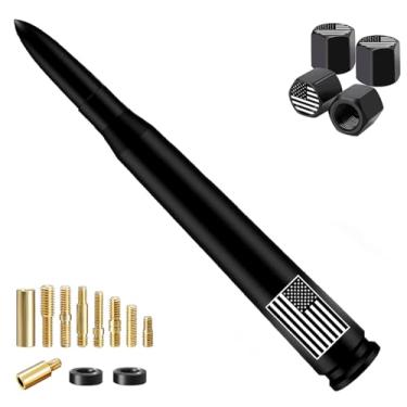 Imagem de Antena Bullet de carro com tampas de haste de válvula para GM Chevy Silverado 1500 2500 3500 HD Avalanche Ford F Series F150 F250 GMC Sierra 1500 2500 3500 Acessórios para caminhões pesados Denali