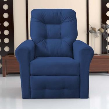 Imagem de Poltrona Reclinável Para Descanso Thalia Suede Azul