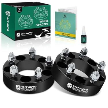 Imagem de YHTAUTO Espaçadores de roda 5 x 4,5 polegadas para Jeep MK, Toyota, Ford, Honda, Dodge, KIA, Hyundai, Chrysler e Mazda, Bússola, Patriot, espaçadores de pneu de 5 x 114,3 mm com pinos de 12 x 1,5 mm