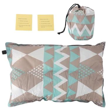 Imagem de Travesseiro de acampamento inflável em PVC compressível travesseiro de viagem inflável automático para caminhadas de mochila atividades ao ar livre, design colorido 245g 45x30cm (Azul claro)