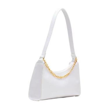 Imagem de Bolsa feminina lisas pequenas correntes de ombro e de mão pequenas mei
