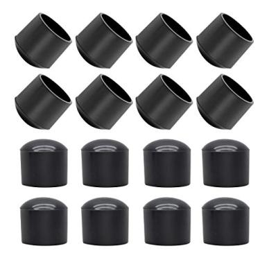 Imagem de Amgiimor 48 Peças De 5/8" Preto Mesa Cadeira Pontas Das Pernas Tampas Antiderrapantes Redondas Móveis Pés Almofadas Borracha Pvc Protetores Piso Ladrilho