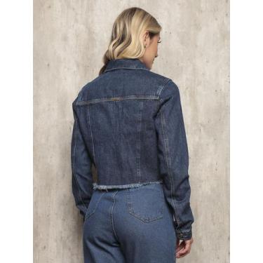 Imagem de Jaqueta Jeans Feminina  Básica Moda Estação Casaco Inverno L - Black J