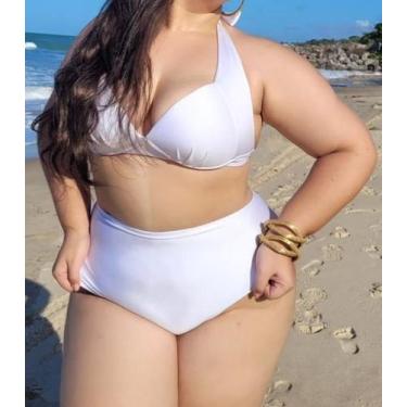 Imagem de Biquíni plus size meia taça com bojo cintura alta hot pants - Tropican