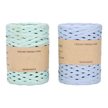 Imagem de Greensen 2un Fita de Ráfia Fio de Ráfia Cordão de Ráfia Material de Papel Degradável Reciclável Forte Resistente 150 Metros Brilhante para Artesanato DIY Chapéus Bolsas Embrulho de