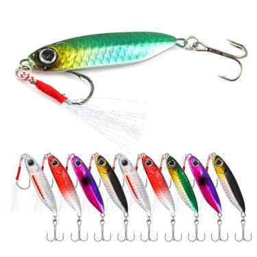 Imagem de Probite Colheres escalonadas – 10 peças/caixa, 5 opções de tamanho, iscas de chumbo de alto desempenho para pesca em água doce e salgada, design preciso em escala, atrai várias espécies de peixes (7