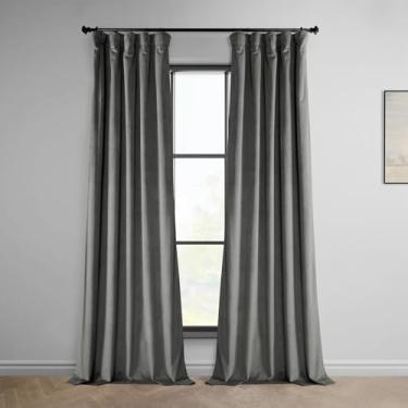 Imagem de HPD Half Price Drapes VPYC-161213-120 cortina de veludo de pelúcia (1 painel), 50 x 120, cinza Destiny