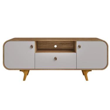 Imagem de Rack Tv 55 Pol Noronha 2Porta 1G Cinamomo Off White Bechara - Móveis B