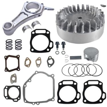 Imagem de Biela de alumínio de lingote 3.303 e volante de 10 krpm com mola de válvula de 11,8 kg e kit de pistão de topo plano de 70 mm para Honda GX200 Non-Hemi Engine Go Kart Cart