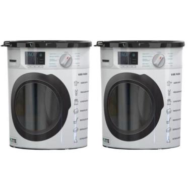 Imagem de Kit 2 Porta Sabão Em Pó 2.1kg Pote Organizador Lavanderia - Potte