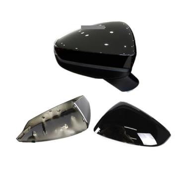 Imagem de Capa de espelho retrovisor lateral de carro de fibra de carbono/ABS 2x Capa de substituição compatível com A3 S3 RS3 8Y RS 3 2021-2024(1 pair black)