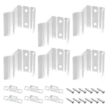 Imagem de Pacote com 6 travas deslizantes espelhadas para trailers, trava universal para trailer para porta de vidro deslizante com correntes de metal, substituições práticas de trava de armário para trailers