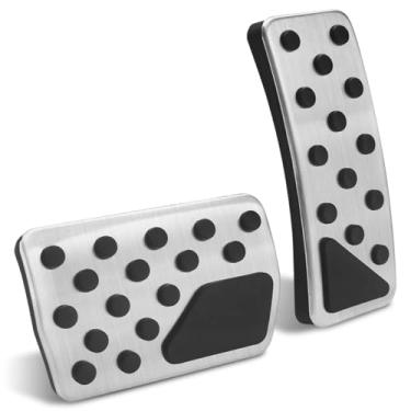 Imagem de GZJUNFUGJ Capa de pedal de freio de acelerador compatível com acessórios Jeep Grand Cherokee WK2 2011-2019 2020 2021, compatível com Dodge Durango 2011-2025, acessórios de tampa de almofada