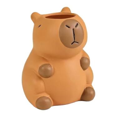 Imagem de Porta-Lápis - Copo De Lápis De Capivara - Organizador De Pincéis Com Adornos De Desenho Animado Novidade Para Casa Dormitório Toucador Receção