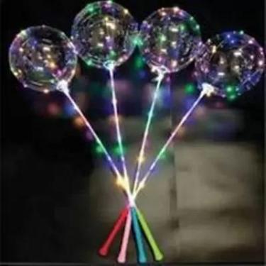 Imagem de Balao Para Festa Led Bexiga Transparente + Vareta - E-commerce Moreli