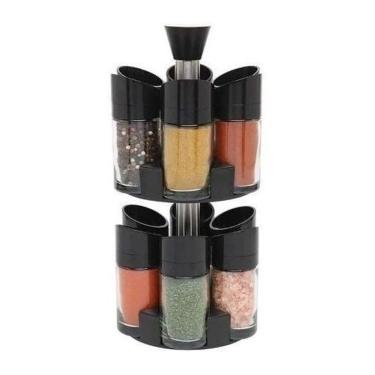Imagem de Conjunto Porta Temperos Giratório 12 Potes Acrílico Reforçad