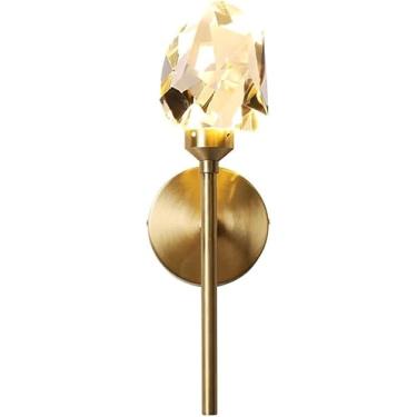 Imagem de Parede Interna Led 5w Lâmpada De Parede De Cristal Moderno 3 Temperatura De Cor Ajustável Dimmer Arandela De Parede De Latão Para Sala De Estar Quarto Corredor Corredor Escadas Hall Hall, A