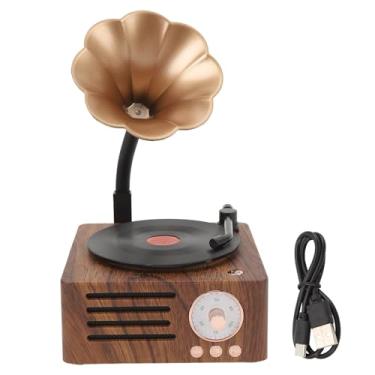 Imagem de Hilitand Mini Mini Record Player Retro Gramofone Fale Com Rádio Estéreo de Rádio FM de Horno de Copper Fale Vintage Wireless para Casa