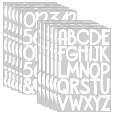 Imagem de 36 folhas adesivos de letras grandes 1080 peças adesivos do alfabeto vinil autoadesivo adesivo em letras para quadro de cartaz de boletim número caixa de correio garrafas de água sala de aula