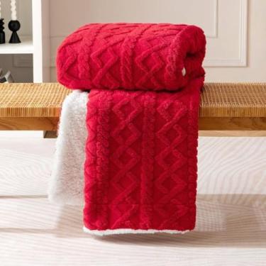 Imagem de Cobertor Casal Sherpa 2,10x1,90m Estilo Lã de Carneiro com Plush e Microfibra(Pink)