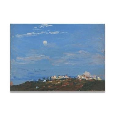 Imagem de Moonrise John Lavery Iconic Realist Portrait & War Scene Canvas Art – Decoração de parede irlandesa atemporal para casa 30 x 42 cm Un Framed
