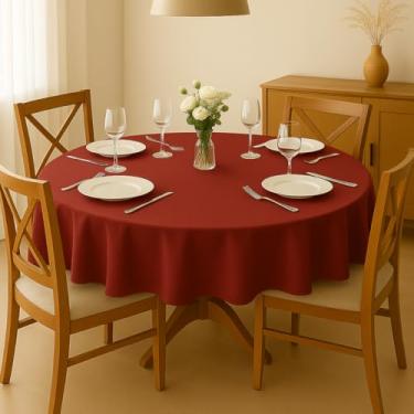 Imagem de Toalha de Mesa Redonda 4 Cadeiras Oxford Liso 1,40m x 1,40m (Vinho)