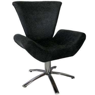 Imagem de Poltrona Giratória Elegance Sued Preto - Sua Casa Decor