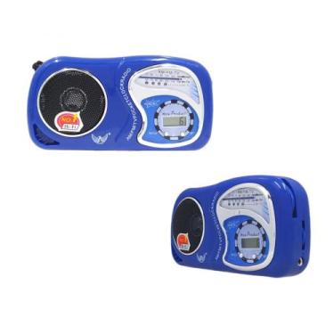 Imagem de Rádio Portátil Retro Fm/am Com Relógio Digital A-2019 - Outros, Azul