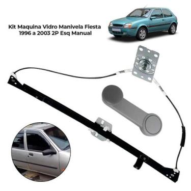 Imagem de Kit Maquina Vidro Manivela Fiesta 1996 a 2003 2P Esq Manual - Fegara