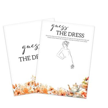 Imagem de Jogos de chá de panela, cartões de jogo de chá de casamento de outono, suprimentos de decoração de festa nupcial floral de outono, jogos de despedida de solteira de noivado para 25 convidados, jogo de