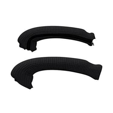 Imagem de FORCHEER Capa de apoio de braço para cadeira de escritório, elástica, elástica, com elastano, jacquard elástico, para cadeira de escritório, para cadeira de escritório, 2P, preto