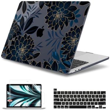 Imagem de May Chen Capa para MacBook Pro 13 polegadas 2022 2021 2020 versão A2338 M2 M1 A2289 A2251, capa rígida de cristal de plástico para MacBook Pro 13 polegadas Touch Bar serve para Touch ID, Dália luxuosa