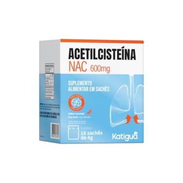 Imagem de Katiguá, Acetilcisteina Hidrolizada, Sabor Laranja, 16 Sachês de 5g, Verde