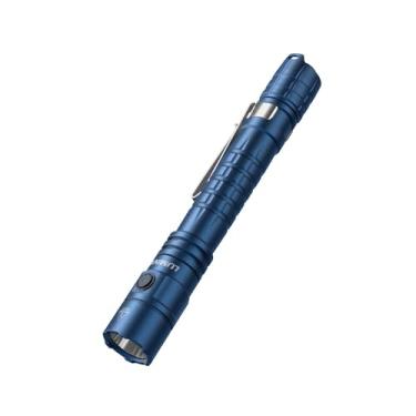 Imagem de Lanterna tática compacta de modo duplo P2A, modo turbo de 1200 lúmens com distância de feixe de 330 m, 2 pilhas recarregáveis USB-C, à prova d'água IP68, design em forma de caneta com clipe de bolso
