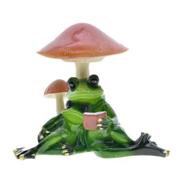 Imagem de MotiveTech Estatueta de Casal de Sapos, Estátua de Sapo, Escultura de Resina Artesanal, Artesanato de Animais Exclusivos para Mesa, Decoração de Casa E Jardim, B, Tamanho real